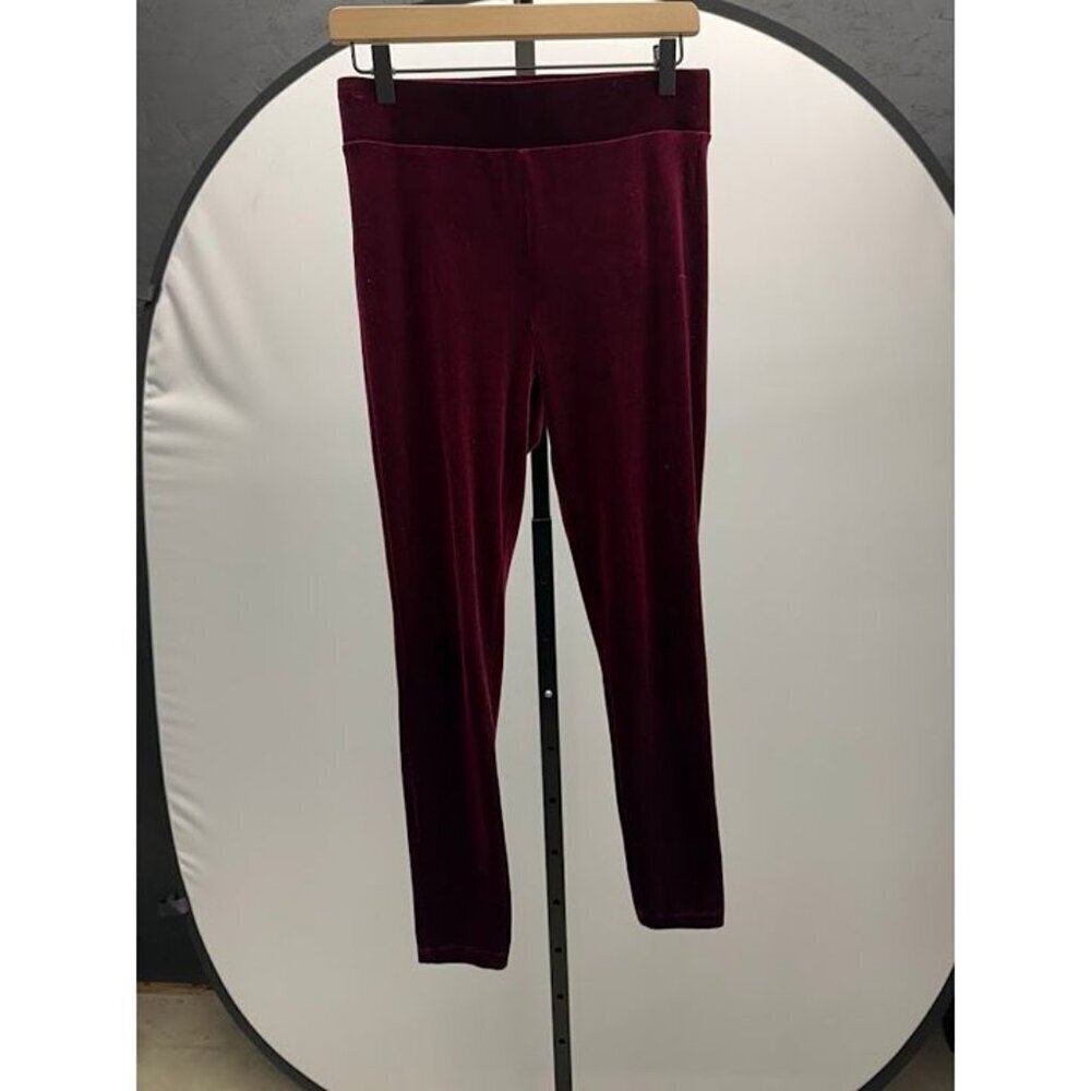 LOFT Burgundy Maroon Velour Leggings